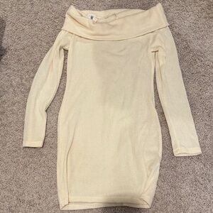 Pinkblush Cream Off-Shoulder Dress